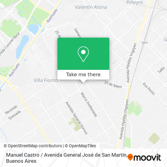 Mapa de Manuel Castro / Avenida General José de San Martín