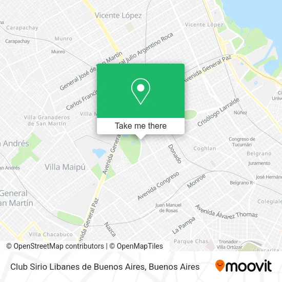 Mapa de Club Sirio Libanes de Buenos Aires