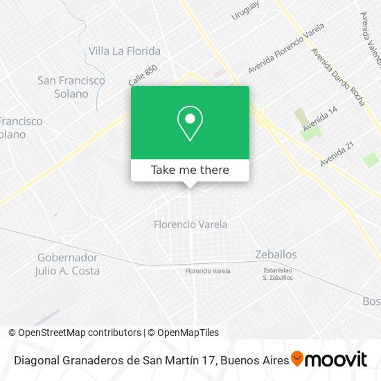 Diagonal Granaderos de San Martín 17 map