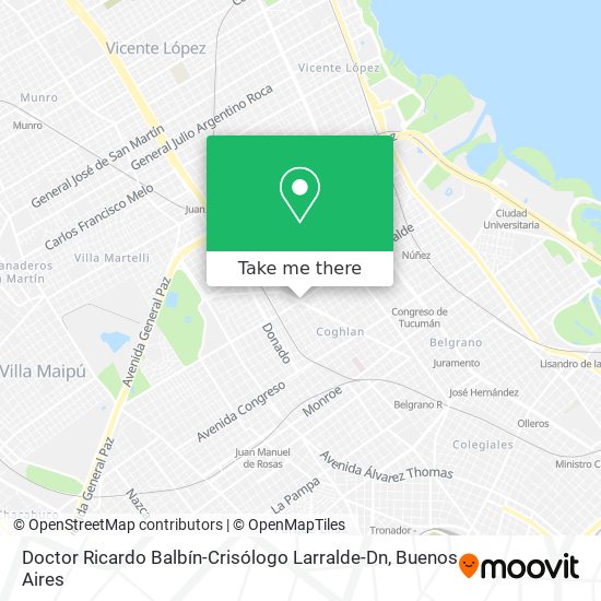 Doctor Ricardo Balbín-Crisólogo Larralde-Dn map