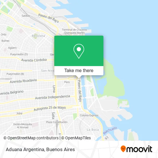 Mapa de Aduana Argentina