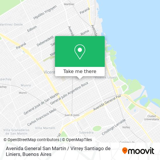 Avenida General San Martín / Virrey Santiago de Liniers map