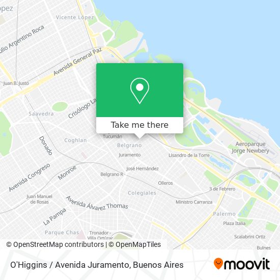 Mapa de O'Higgins / Avenida Juramento