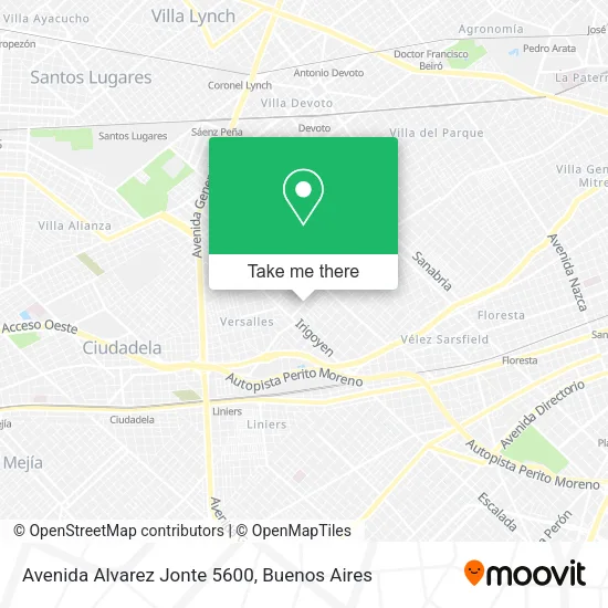 Mapa de Avenida Alvarez Jonte 5600