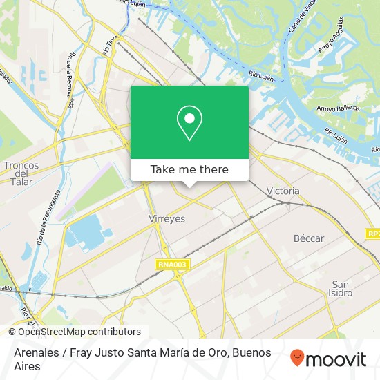 Arenales / Fray Justo Santa María de Oro map