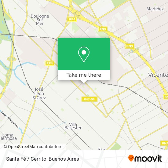 Santa Fé / Cerrito map