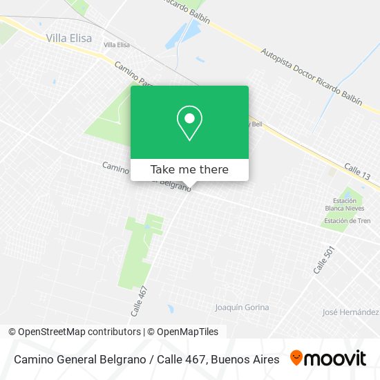 Camino General Belgrano / Calle 467 map