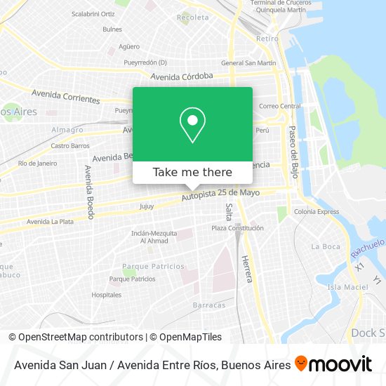 Avenida San Juan / Avenida Entre Ríos map