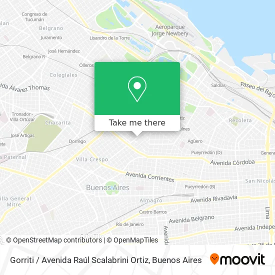 Mapa de Gorriti / Avenida Raúl Scalabrini Ortiz