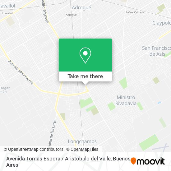 Avenida Tomás Espora / Aristóbulo del Valle map