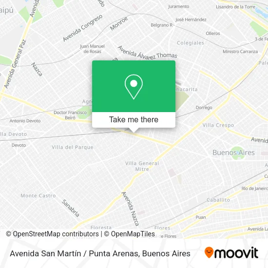 Mapa de Avenida San Martín / Punta Arenas