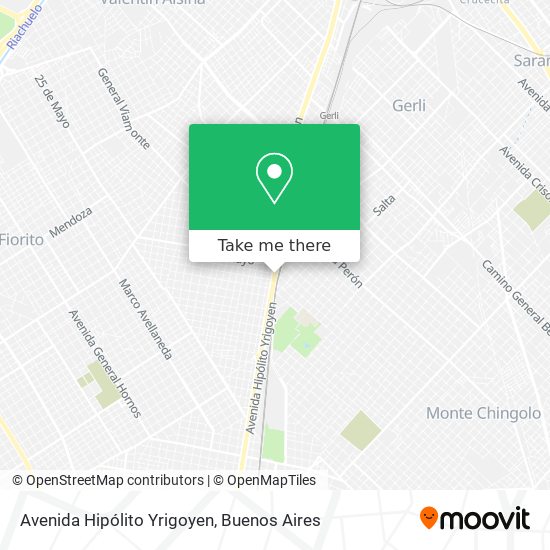 Avenida Hipólito Yrigoyen map