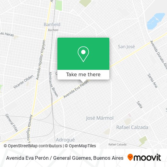 Mapa de Avenida Eva Perón / General Güemes