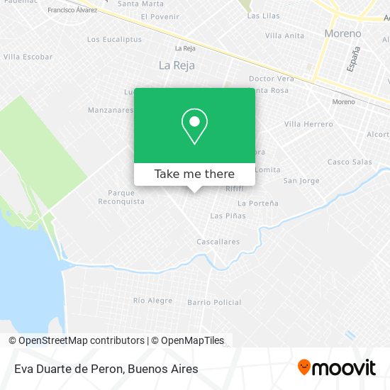 Eva Duarte de Peron map