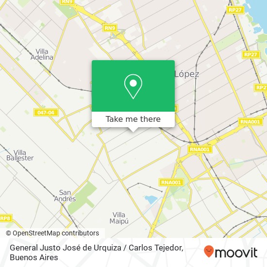Mapa de General Justo José de Urquiza / Carlos Tejedor