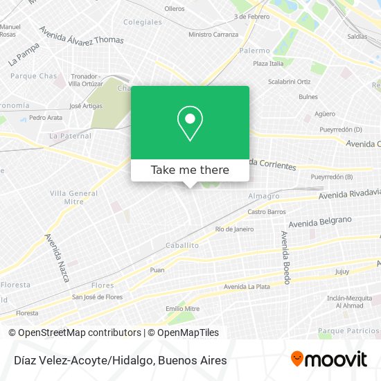 Mapa de Díaz Velez-Acoyte/Hidalgo