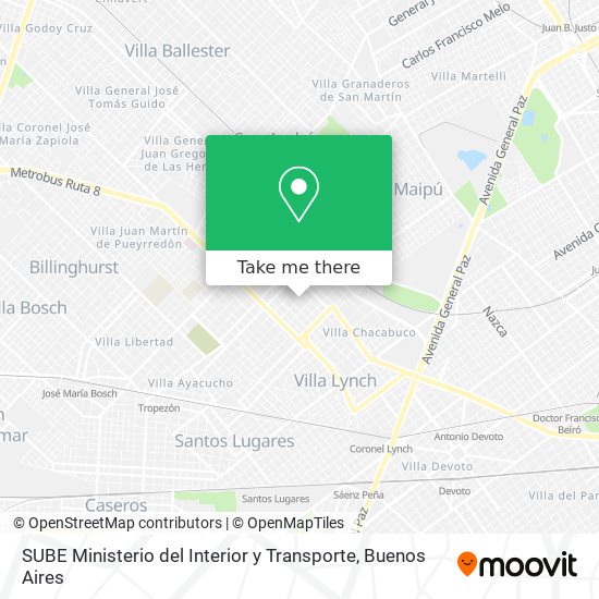 SUBE Ministerio del Interior y Transporte map