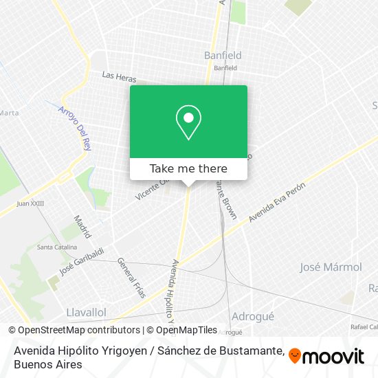 Avenida Hipólito Yrigoyen / Sánchez de Bustamante map