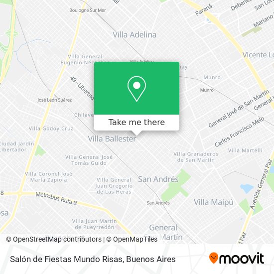 Mapa de Salón de Fiestas Mundo Risas