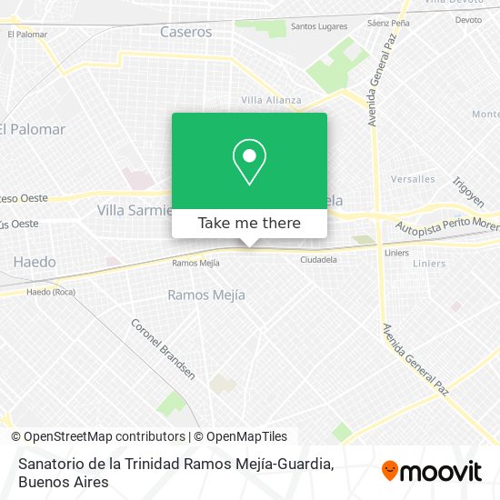 Sanatorio de la Trinidad Ramos Mejía-Guardia map
