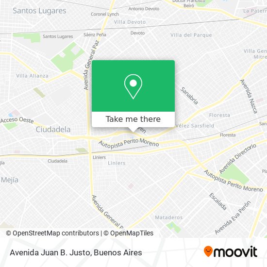 Mapa de Avenida Juan B. Justo