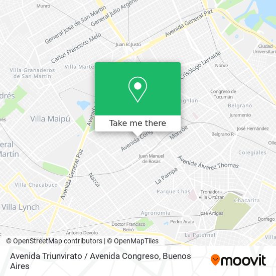 Avenida Triunvirato / Avenida Congreso map