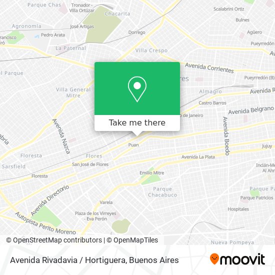 Avenida Rivadavia / Hortiguera map