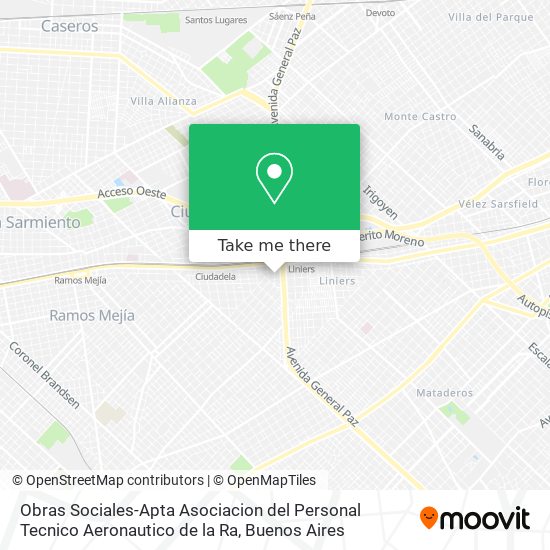 Obras Sociales-Apta Asociacion del Personal Tecnico Aeronautico de la Ra map