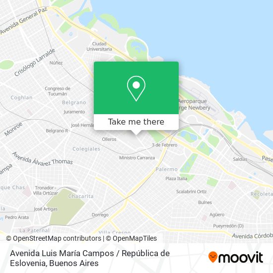 Avenida Luis María Campos / República de Eslovenia map