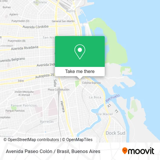Mapa de Avenida Paseo Colón / Brasil