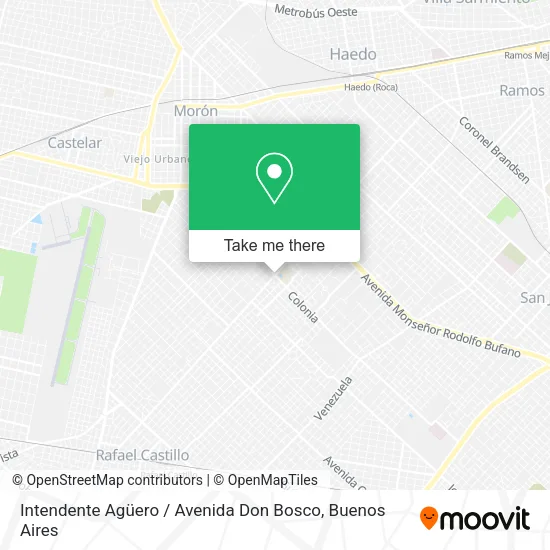Mapa de Intendente Agüero / Avenida Don Bosco