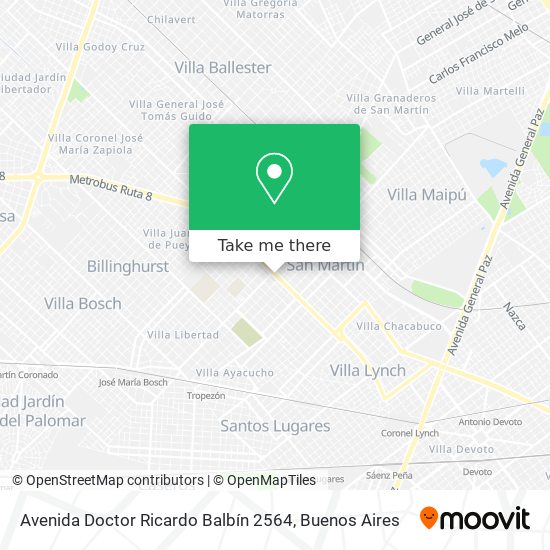 Mapa de Avenida Doctor Ricardo Balbín 2564