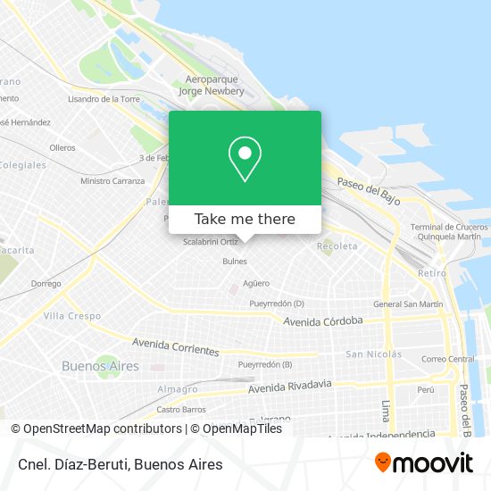 Cnel. Díaz-Beruti map