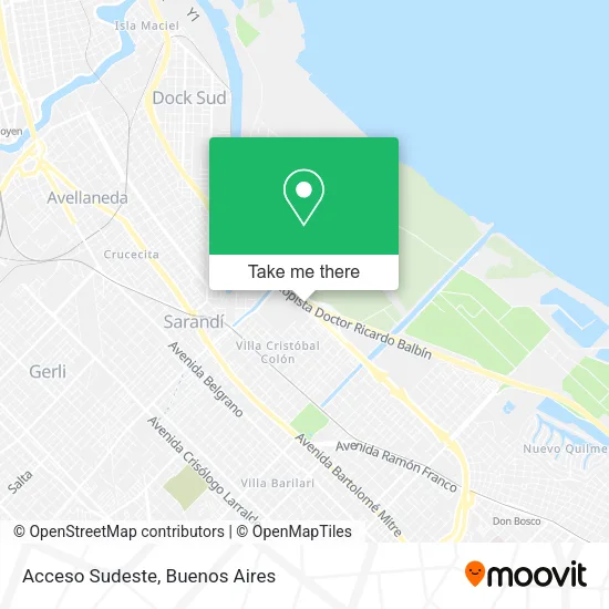 Mapa de Acceso Sudeste