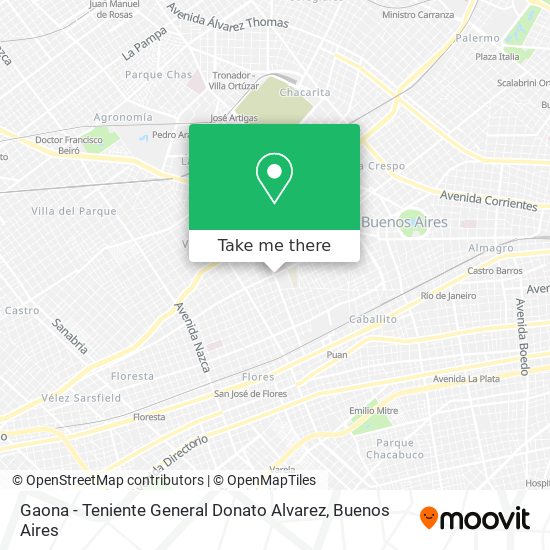 Gaona - Teniente General Donato Alvarez map