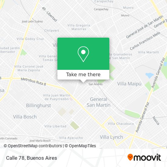 Calle 78 map