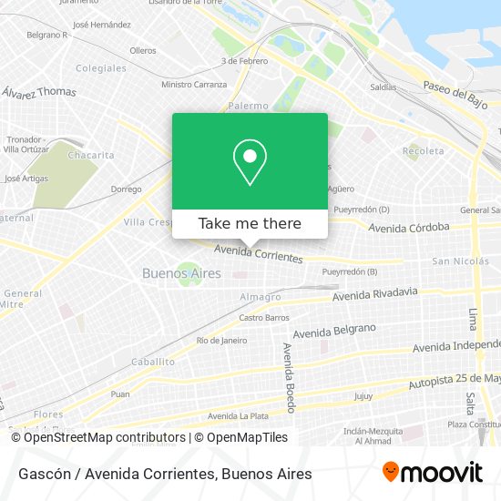 Mapa de Gascón / Avenida Corrientes