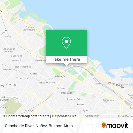Mapa de Cancha de River ,Nuñez