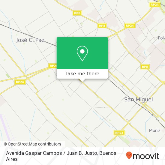 Avenida Gaspar Campos / Juan B. Justo map