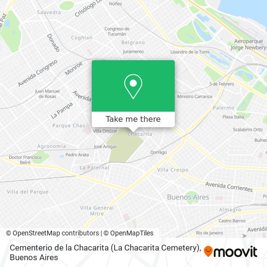 Cementerio de la Chacarita (La Chacarita Cemetery) map