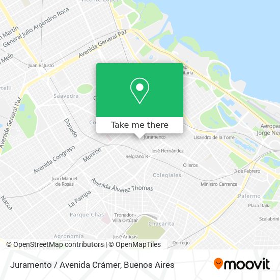 Mapa de Juramento / Avenida Crámer