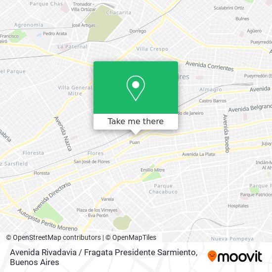 Mapa de Avenida Rivadavia / Fragata Presidente Sarmiento