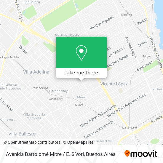 Mapa de Avenida Bartolomé Mitre / E. Sívori