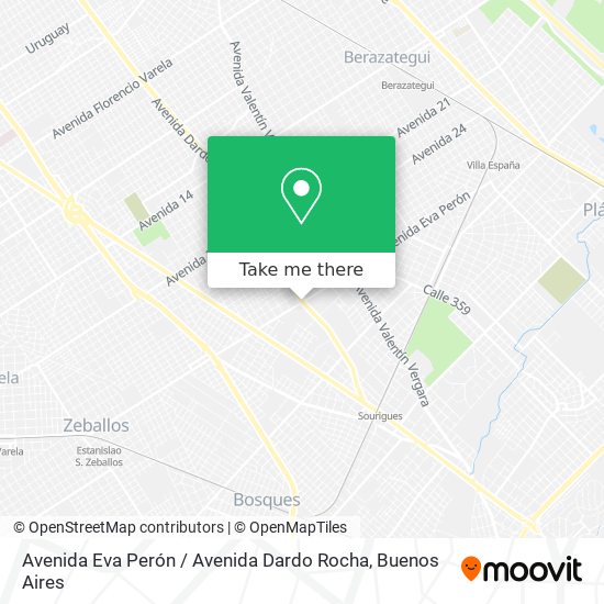 Mapa de Avenida Eva Perón / Avenida Dardo Rocha