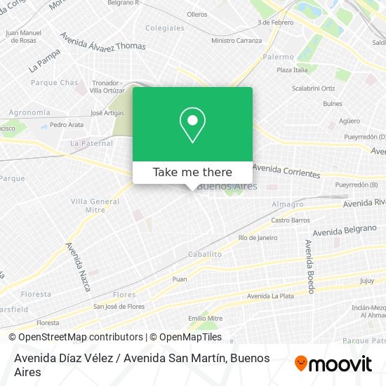 Mapa de Avenida Díaz Vélez / Avenida San Martín