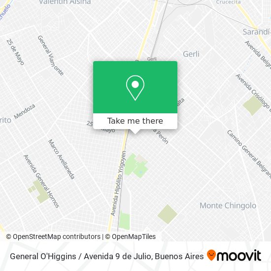 Mapa de General O'Higgins / Avenida 9 de Julio