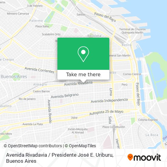 Avenida Rivadavia / Presidente José E. Uriburu map