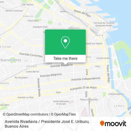 Avenida Rivadavia / Presidente José E. Uriburu map