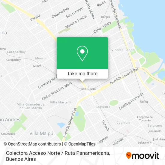 Mapa de Colectora Acceso Norte / Ruta Panamericana