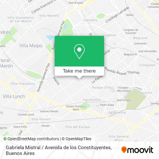 Gabriela Mistral / Avenida de los Constituyentes map